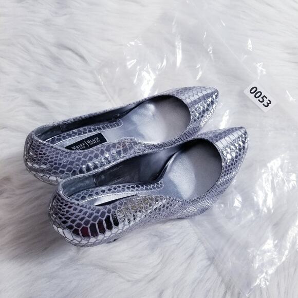 WHBM Silver Snake Print Pumps Holiday Christmas - Picture 11 of 11